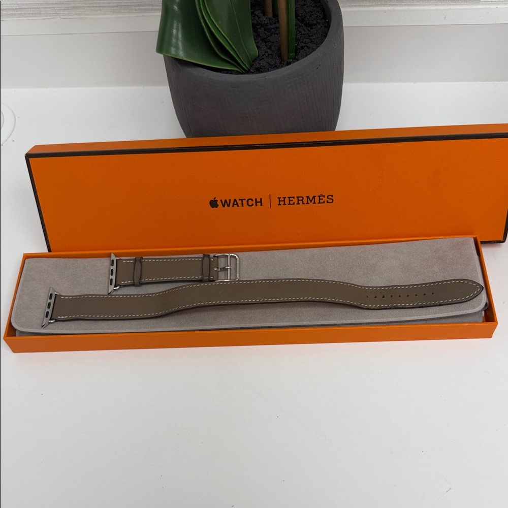 Hermes Brown Leather Watch Strap